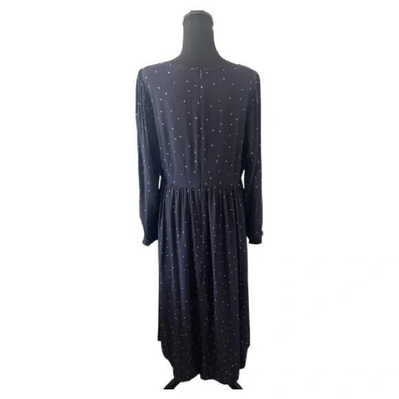 Madewell Star Scatter Midi Dress | Size 14 | Long Sleeve Black l Poshmark - Picture 7 of 9